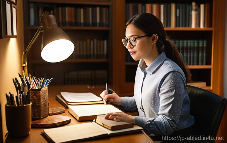 장애인상담사 실기 시험 준비 - **Prompt:** A person (gender-neutral, mid-20s to 30s) is sitting at a well-organized desk in a cozy ...