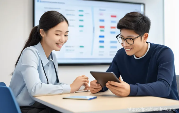 장애인상담사 업무 관련 최신 트렌드 - **"Empowered Choices in Employment Support"**: A bright, contemporary career counseling center fille...