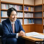 장애인상담사 이직 사례 분석 - A compassionate Japanese disability support counselor in a modern office setting, engaging in warm a...